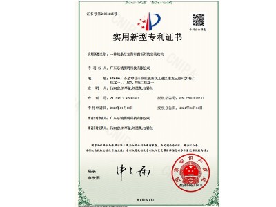 实用新型专利证书 一种线条灯龙骨和面板灯的安装结构