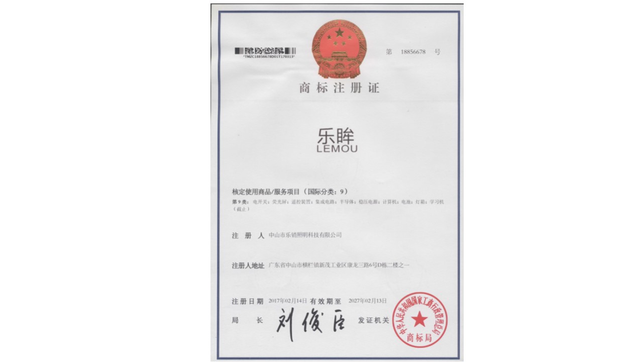 乐脫 核定使用商品/服务项目(国际分类:9)