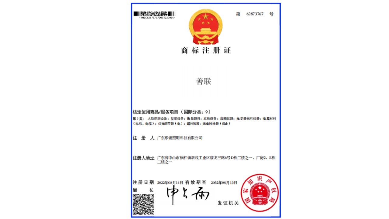 善联 核定使用商品/服务项目(国际分类:9)